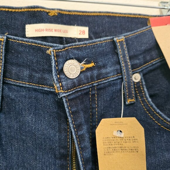 NWT Levi's Wide Leg High Rise Jeans 90s Retro Blue Size 28 - Picture 4 of 7